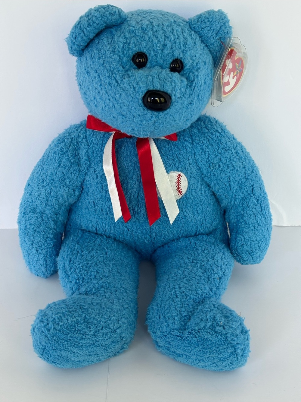 Ty Beanie Buddy "Addison" the Baseball Bear (14") - Retired Vintage Terry Soft